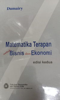 Image of Matematika Terapan untuk Bisnis dan Ekonomi